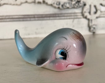 Vintage PY Miyao Japan Whale Salt Shaker Single Anthropomorphic FREE SHIPPING