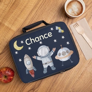 Monogrammed Outer Space Kids Lunch Box Combo With Accessories