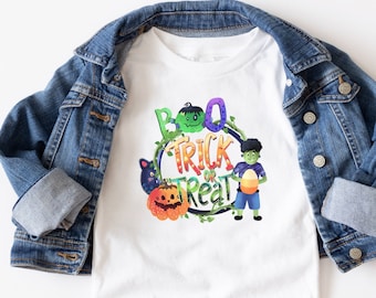 Toddler Halloween Shirt, Trick or Treat Shirt, Halloween Monsters Shirt, Frankenstein Shirt, Kids Halloween Shirt, Spooky Season T-Shirt