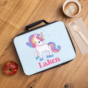 Personalized Rainbow Unicorn Lunchbox, Cute Lunchbox with Name, Insulated Lunchbox for Girls, Back to School