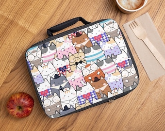 Kawaii Cats Lunch Box, Cute Lunch Box, Insulated Lunch Box, Back to School