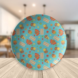 Thanksgiving Plate for Kids, Cute Turkey Plate, Fun Holiday Plate, Colorful Thanksgiving Dinnerware, Thanksgiving Décor, Appetizer Plate