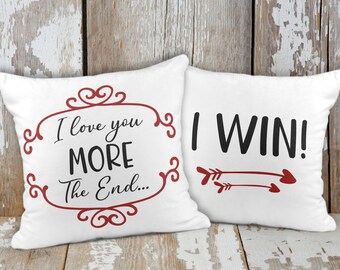 I Love You More Throw Pillow Cover, Valentine's Day Decor