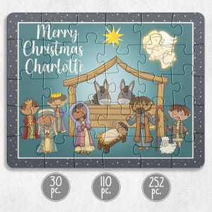 Personalized Christmas Nativity Puzzle for Kids, Stocking Stuffer Puzzle, Christmas Eve Box Filler, Toddler Puzzle, Christmas Gift for Kids