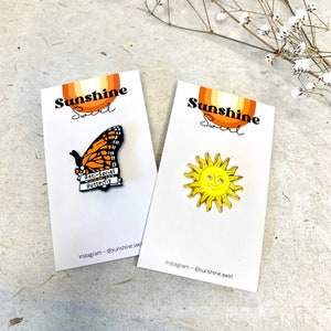 Enamel Pin Sunshine Pin Butterfly Pin Broach image 1