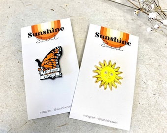 Enamel Pin | Sunshine Pin | Butterfly Pin | Broach