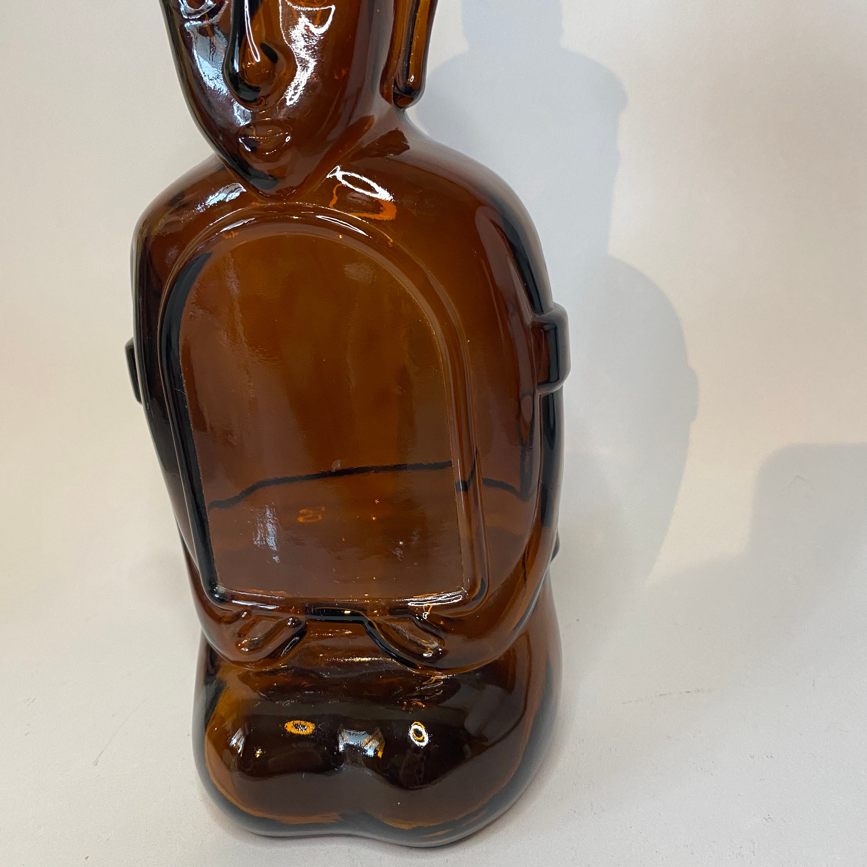 Vintage Kahlua Bottle Brown Glass Heritage Edition Polynesian Man Figure Etsy