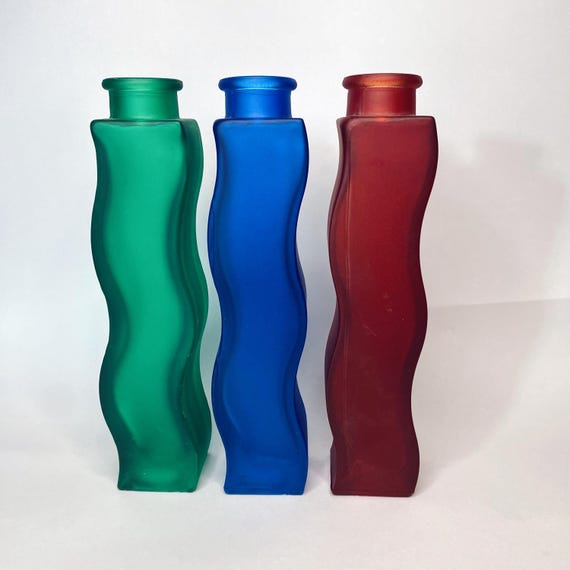 Vintage Ikea Skämt Squiggle Wave Vase | Set of 3 | Retro 90s