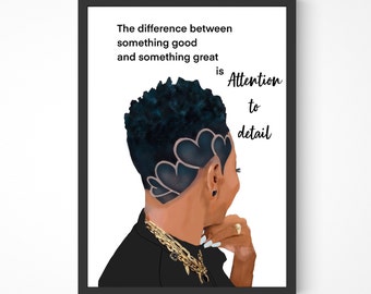 Black Woman Art Print | Empowerment, Attention to Detail