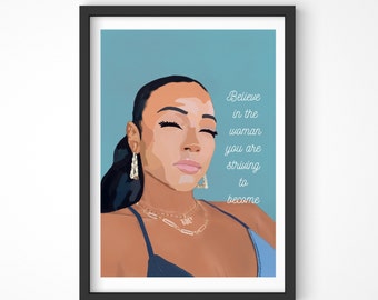 Black Woman Empowerment Art Print | Unframed Wall Decor