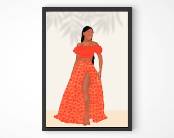 Black Woman Art Print | Fashion Illustration Wall Decor