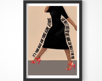 Lámina artística / Ilustración de moda sobre el empoderamiento de la mujer negra