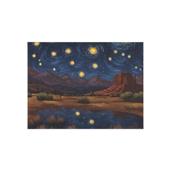 96, 252, 500, 1,000-Piece Adult Puzzle Twilight Tranquility: Adult Puzzles Featuring Utah's Starry Night