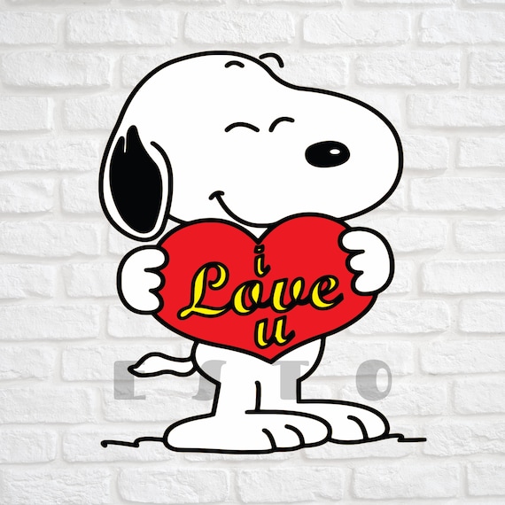 Snoopy Heart I Love You SVG Instant Download Cricut File - Etsy