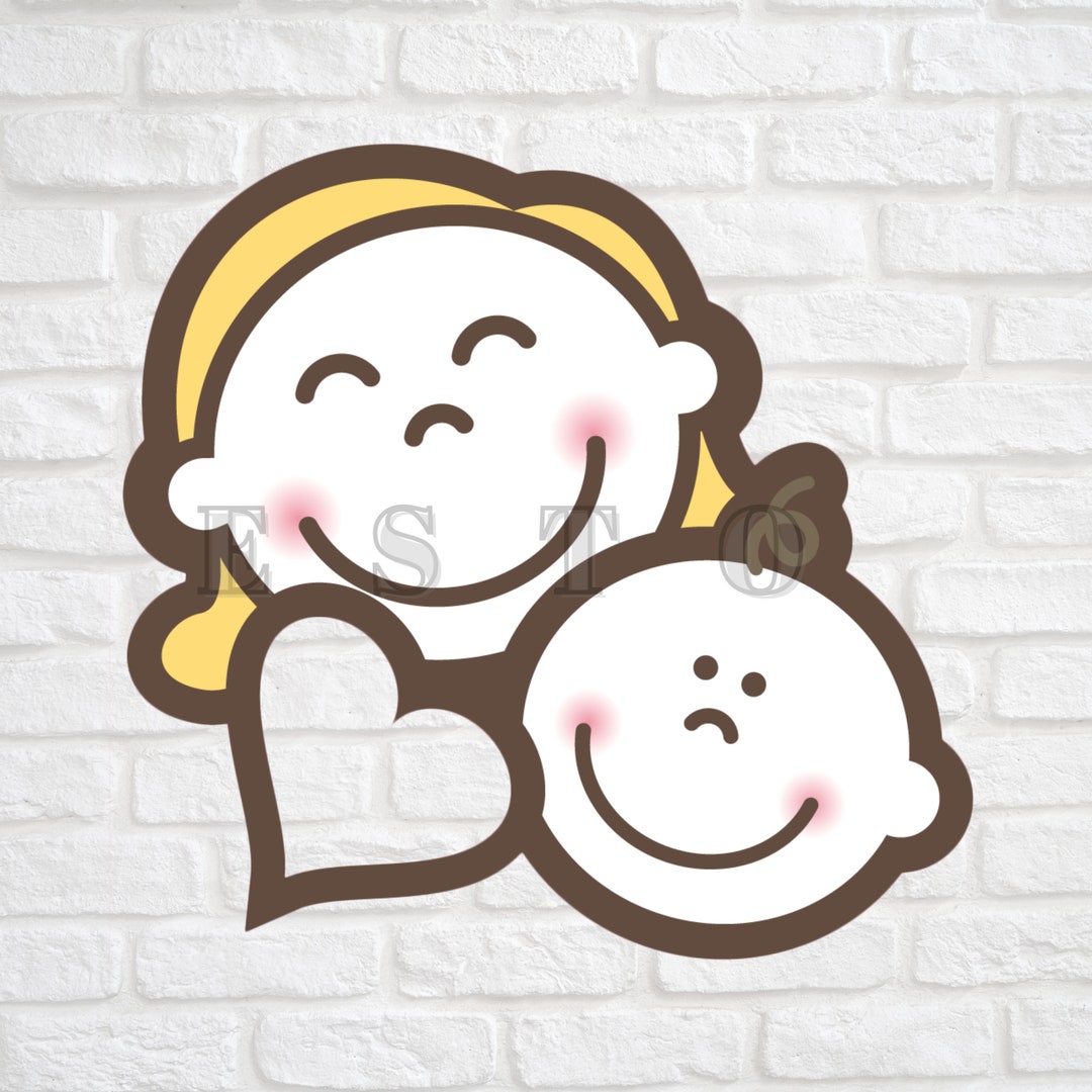 Mom and Baby SVG Mother SVG Baby SVG Heart Svg Digital - Etsy