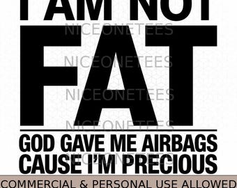 SVG divertido de positividad corporal, No estoy gorda, Dios me dio airbags, PNG con cita humorística