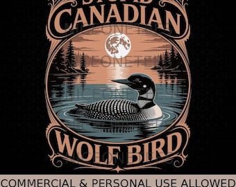 Pájaro lobo canadiense estúpido, divertido colimbo, humor, gráfico, SVG, PNG