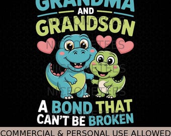 Oma und Enkel – eine unzerbrechliche Bindung (Dinosaurier SVG PNG)