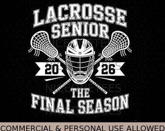 Lacrosse-Absolvent 2026, High School Senior Night Abschlussfeier (SVG/PNG)