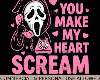Niedlicher, gruseliger Horror – lässt mein Herz schreien – Valentinstag (SVG/PNG)