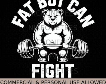 Fett, aber kampfstark – Fitnessstudio-Workout, Cardio, Bodybuilding (SVG, PNG)