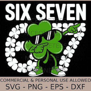 St Patrick'S Day Boys Kids Shamrock Dabbing Six Seven 67 Svg Png