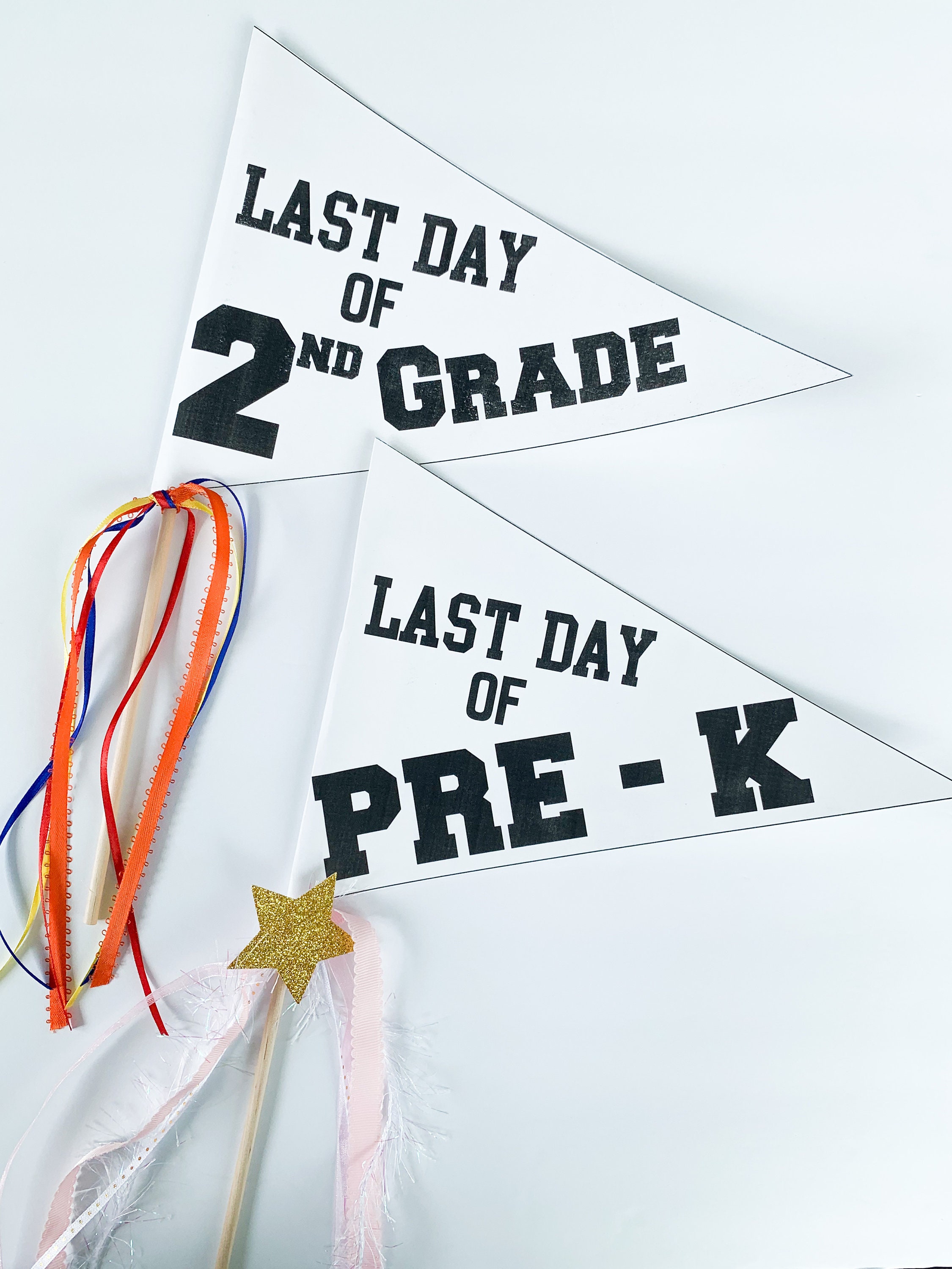 Last Day of School Paper Flag, Printable Preschool Flags, Kindergarten ...