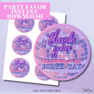 Swift Party Favors, Swiftie Birthday Era Gift Tag, The Eras Tour Birthday Favor Tag, Printable Party Favors, Disco BirthTay Gift Tag