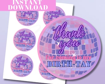 Swift Party Favors, Swiftie Birthday Era Gift Tag, The Eras Tour Birthday Favor Tag, Printable Party Favors, Disco BirthTay Gift Tag