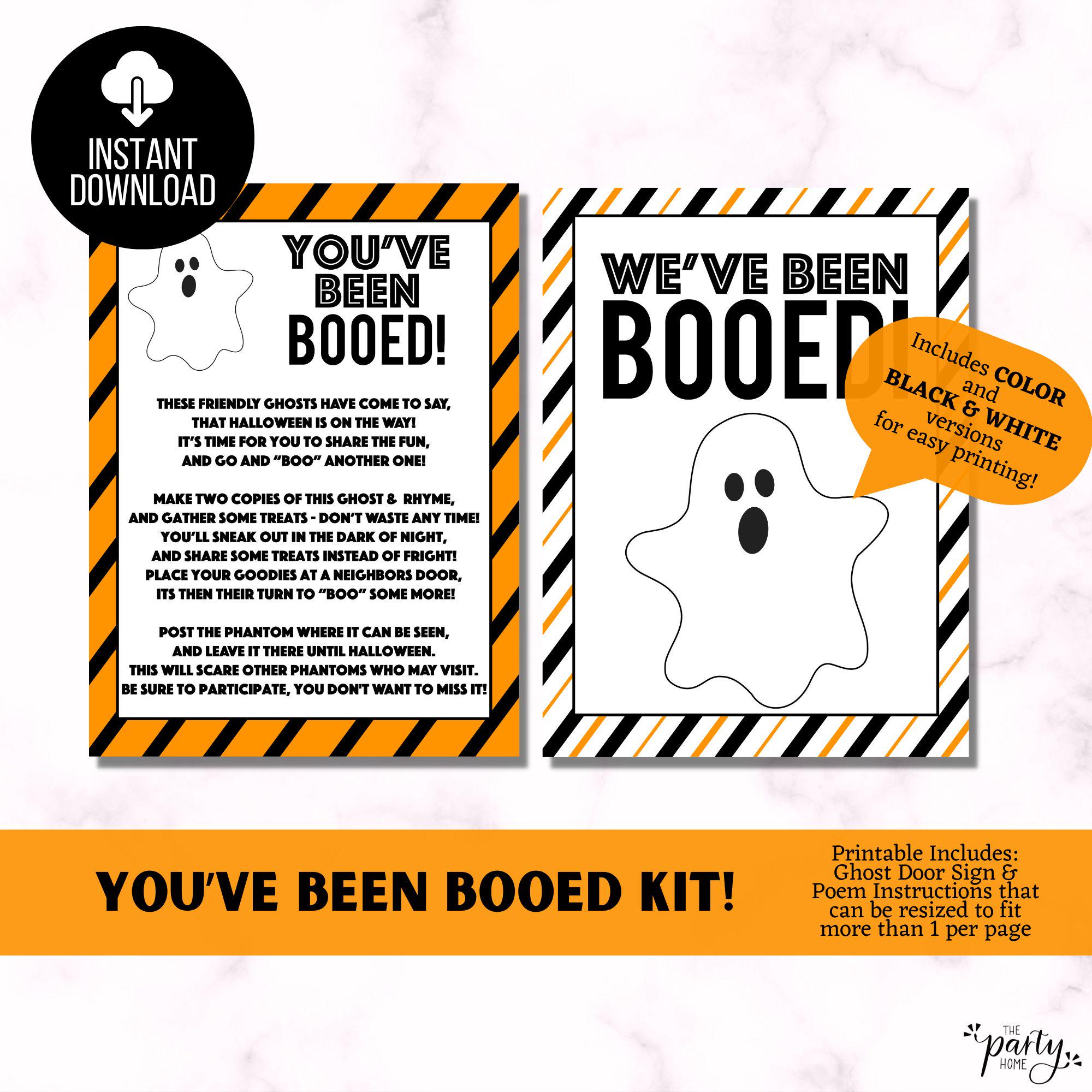 You've Been Booed Printable, We've Been Booed Kit, Halloween, Halloween ...