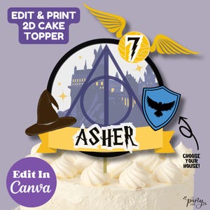 Potter Cake Topper, Birthday Harry Cake Topper, Wizard Potter Birthday Party Cake Topper, Magic Printable Cake Topper, Digital Cake Topper