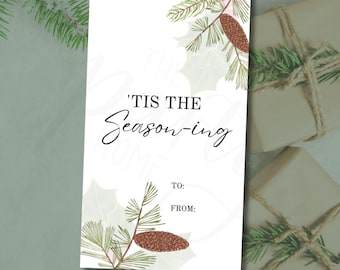 Tis The Season Gift Tag, Seasoning Gift Tag, Christmas Gift, Neighbor Teacher Gift, Holiday Gift Idea, Digital Gift Tag, Christmas Gift Tag