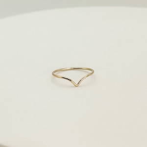 Gold Filled Chevron Stacking Ring - Dainty Gold Stacking Ring - Free Shipping Canada