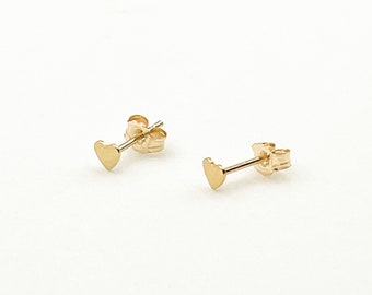 14K Gold Filled Heart Stud Earrings - Free Shipping Canada