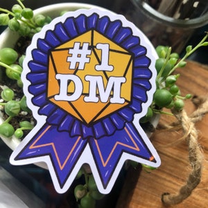 D20 Award Sticker  "#1 DM" TTRPG Vinyl Sticker