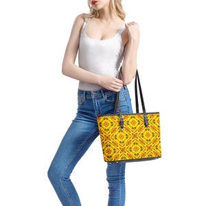 Yellow Toghu:  Northwestern Cameroon Leather Tote Bags