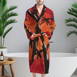 Bamboo at Sunset Men&#39;s Bathrobe
