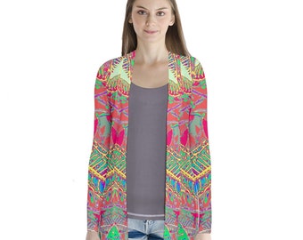 Rainbow Croton Drape Collar Cardigan