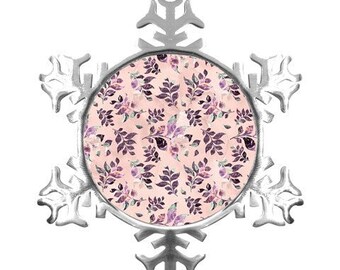 Sangria Metal Small Snowflake Ornament