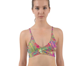 Rainbow Croton Wrap Around Bikini Top