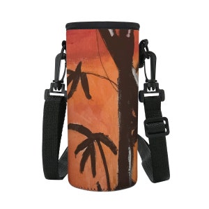 Compact Beverage Sling: Insulated Carrier for Water Bottles, Coffee Cups & Beer Cans with Adjustable Strap