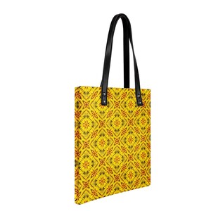 Vibrant Yellow Toghu Handbag: Northwestern Cameroon Traditional PU Leather Accessory for Celebrations