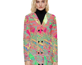 Rainbow croton Button Up Hooded Coat up to 5XL