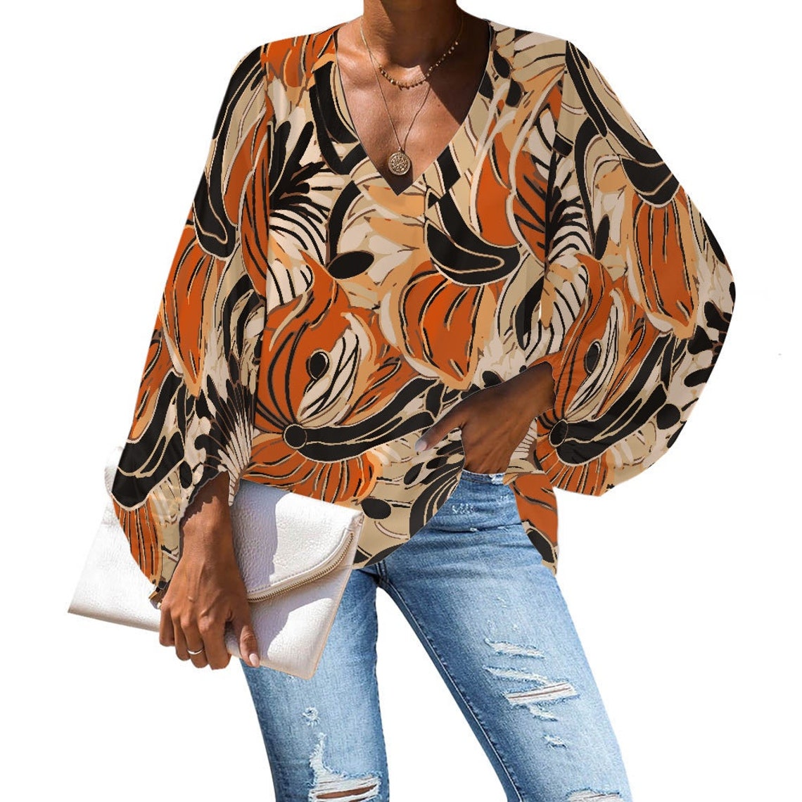 Blouse Ethnique Imprimé Floral main image 1