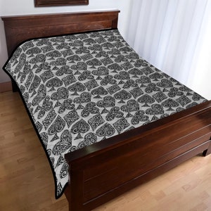 Couvre-lit courtepointe sur le thème du poker : décoration de chambre confortable pour les amateurs de jeux de cartes