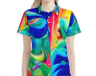 Rainbow Confusion Women’s Aloha Polo Shirt