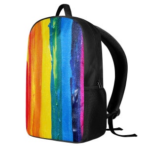Sac à dos noir avec chaîne pour enfants Rainbow Painting