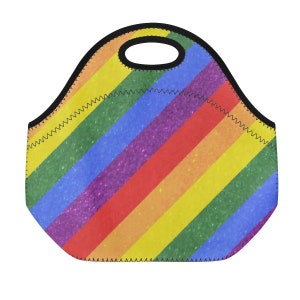 Bolsa para almuerzo de neopreno con arcoíris y orgullo LGBT vibrante: bolsa aislante para el trabajo, la escuela y los viajes