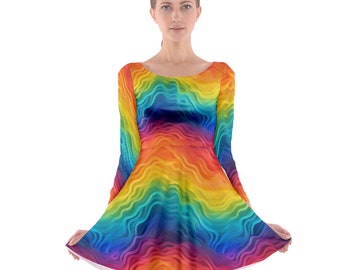 LGBTQ Rainbow Pride Long Sleeve Skater Dress