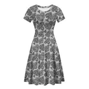 Poker Women Scoop Neck Ruffle Dress